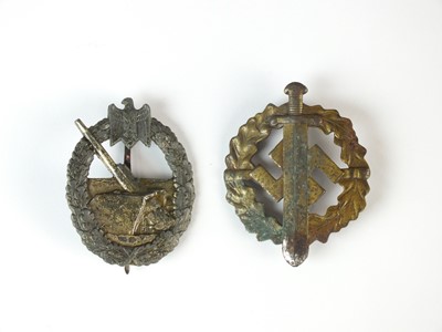 Lot 181 - German Coastal Artillery and SA badges