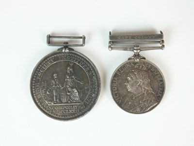 Lot 114 - Boer War Medal with Cape Colony clasp and Marine Society of Reward of Merit medal