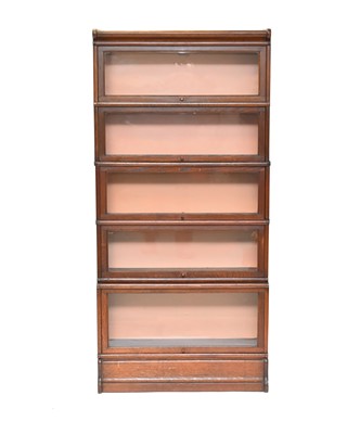 Lot 791 - An early 20th century oak, 4-tier, Globe-Wernicke style bookcase