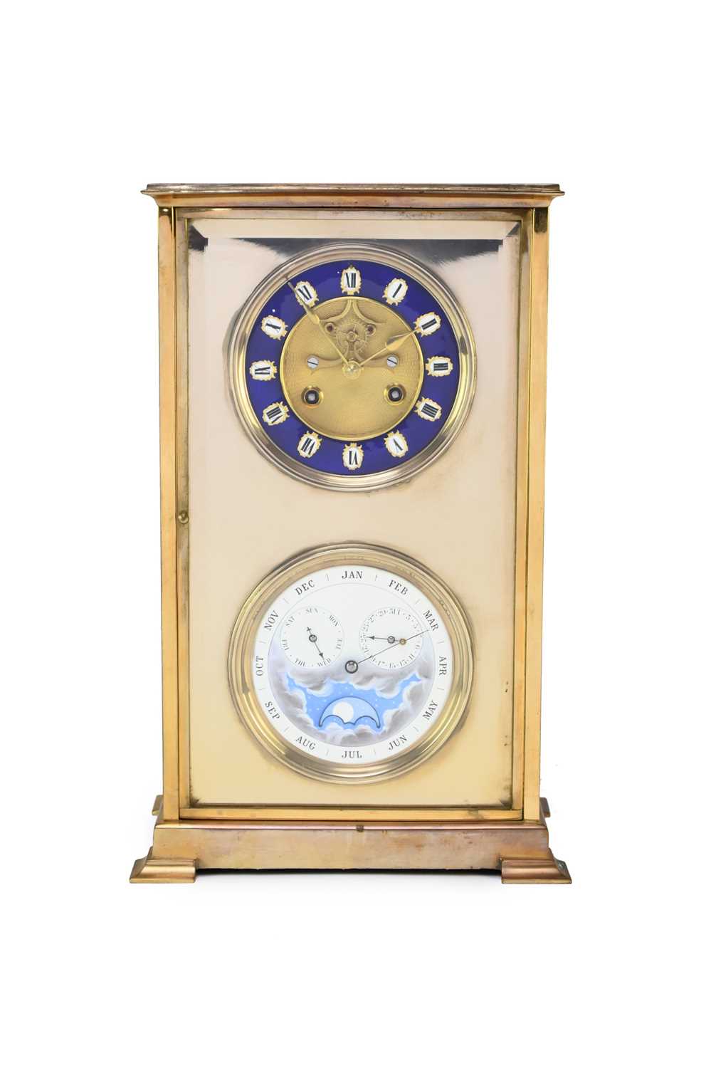 272 - A French perpetual calendar four-glass table clock