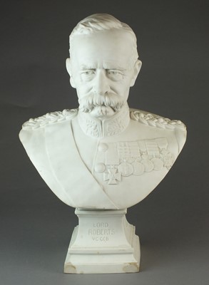 Lot 43 - Large and impressive Robinson & Leadbeater parian bust of Lord Roberts