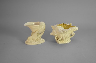 Lot 493 - Two Belleek shell vases, First Period