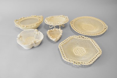 Lot 496 - A group of Belleek including baskets