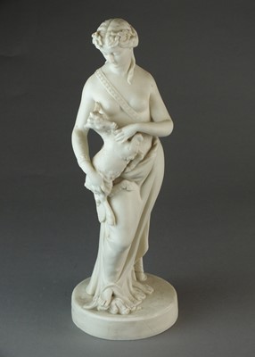 Lot 575 - Turner and Co parian figure of a maiden with a goat