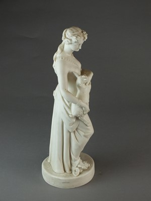 Lot 575 - Turner and Co parian figure of a maiden with a goat