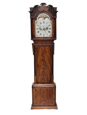 Lot 746 - A George III mahogany painted dial longcase clock