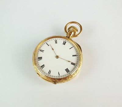 Lot 116 - A Lady’s 18ct gold open face fob watch