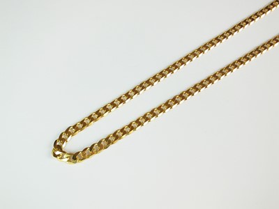 Lot 249 - A 9ct gold flat curb link necklace