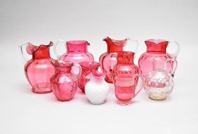 Lot 510 - A collection of Victorian cranberry glass