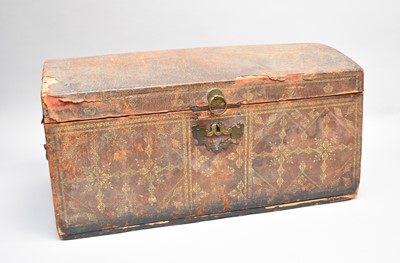 Lot 709 - A George III tooled and gilt leather-covered travel trunk