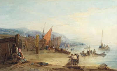 Lot 187 - Samuel Owen (1768-1857) Fisherfolk on the Beach