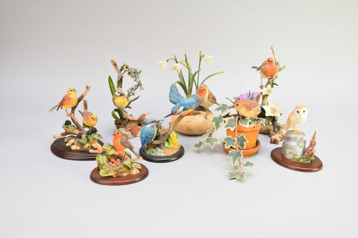 Lot 531 - Large group of birds and flowers, including Arden Sculptures, Country Artists and Border Fine Arts