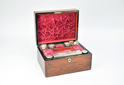 Lot 490 - A late Victorian rosewood travelling dressing table set