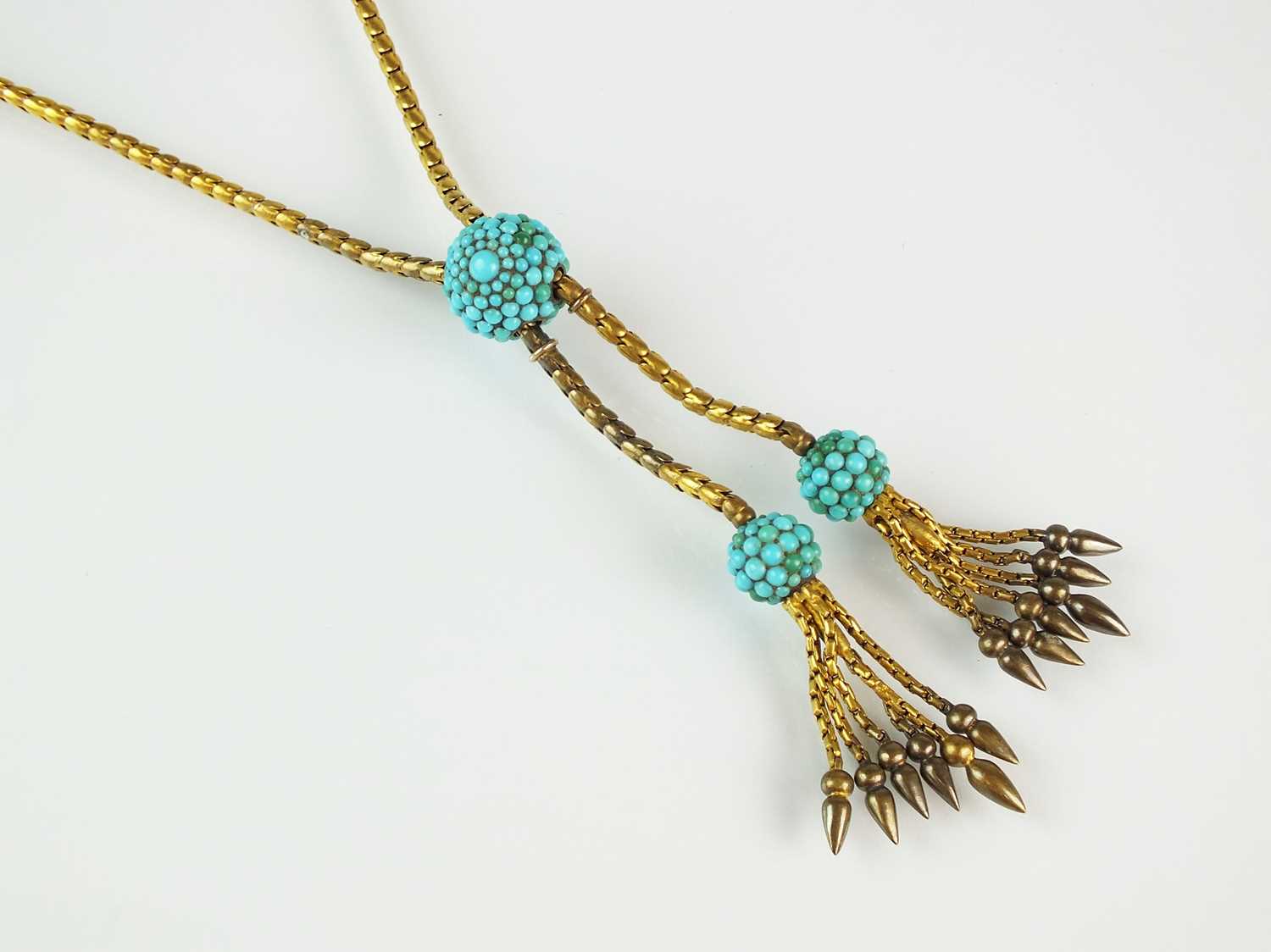 Lot 88 - A late 19th century turquoise necklace