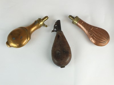 Lot 96 - Three powder and shot flasks