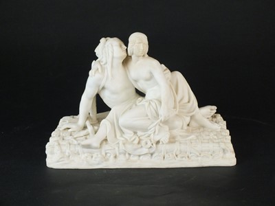 Lot 335 - Rare Minton parian group of Atala and Chastas
