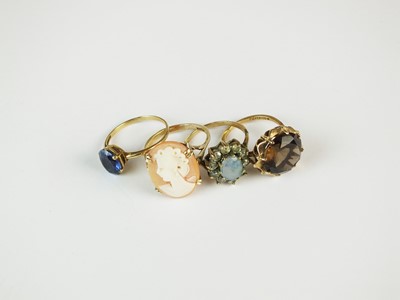 Lot 254 - Four 9ct gold rings