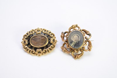 Lot 268 - Two mourning brooches