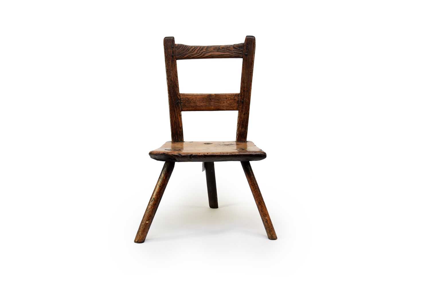 Lot 619 - An early-mid 19th century vernacular 'primitive' standard child's chair