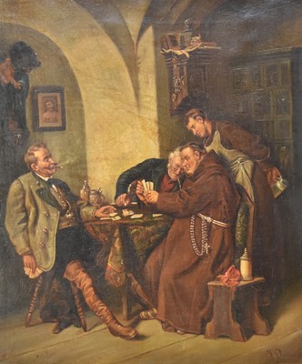 Lot 219 - J Devereux (19th Century) The Card Players