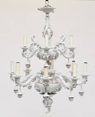 Lot 299 - A large Capodimonte porcelain chandelier