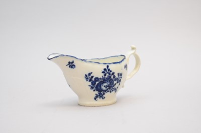 Lot 298 - A Caughley 'Sliced Apple' sauceboat, circa 1780
