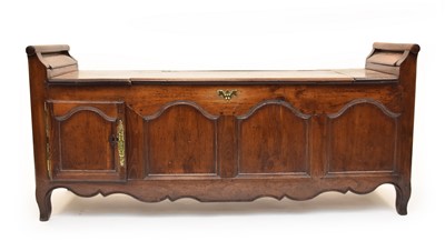 Lot 605 - A 19th century and later fruitwood bench