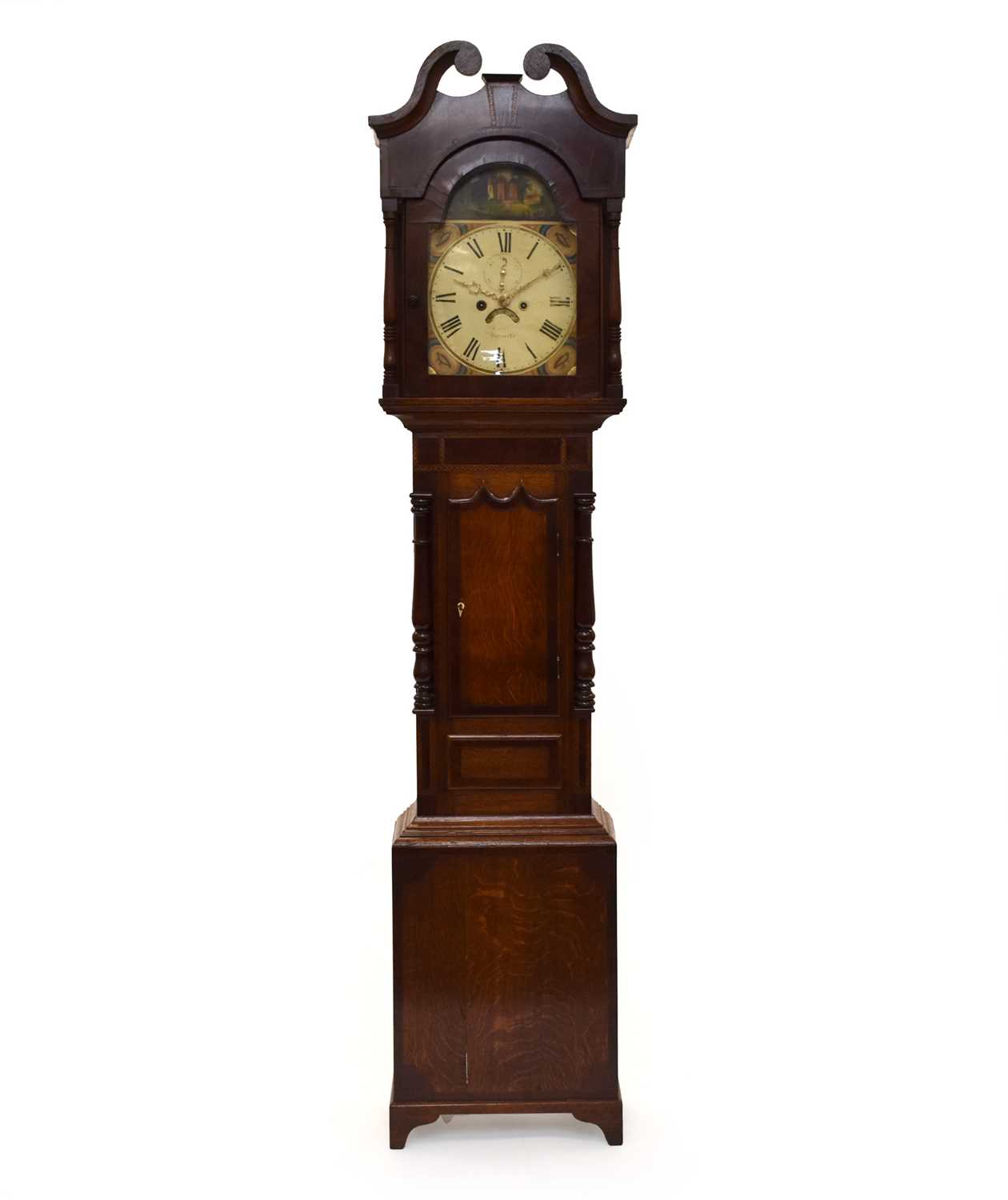 Lot 539 - A Victorian oak and mahogany, 8-day longcase clock