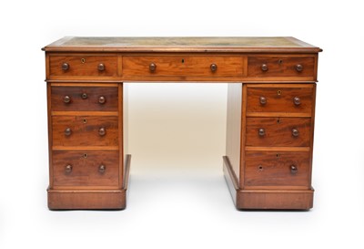 Lot 584 - A Victorian mahogany twin pedestal desk, by Edwards and Roberts