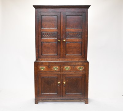 Lot 608 - A 19th century oak housekeeper's, or food cupboard