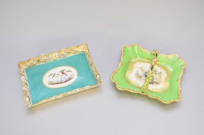 Lot 303 - A Coalport tray, circa 1825 and Coalport basket dish