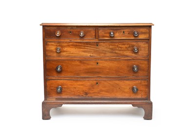 Lot 582 - A George III mahogany rectangular chest of drawers