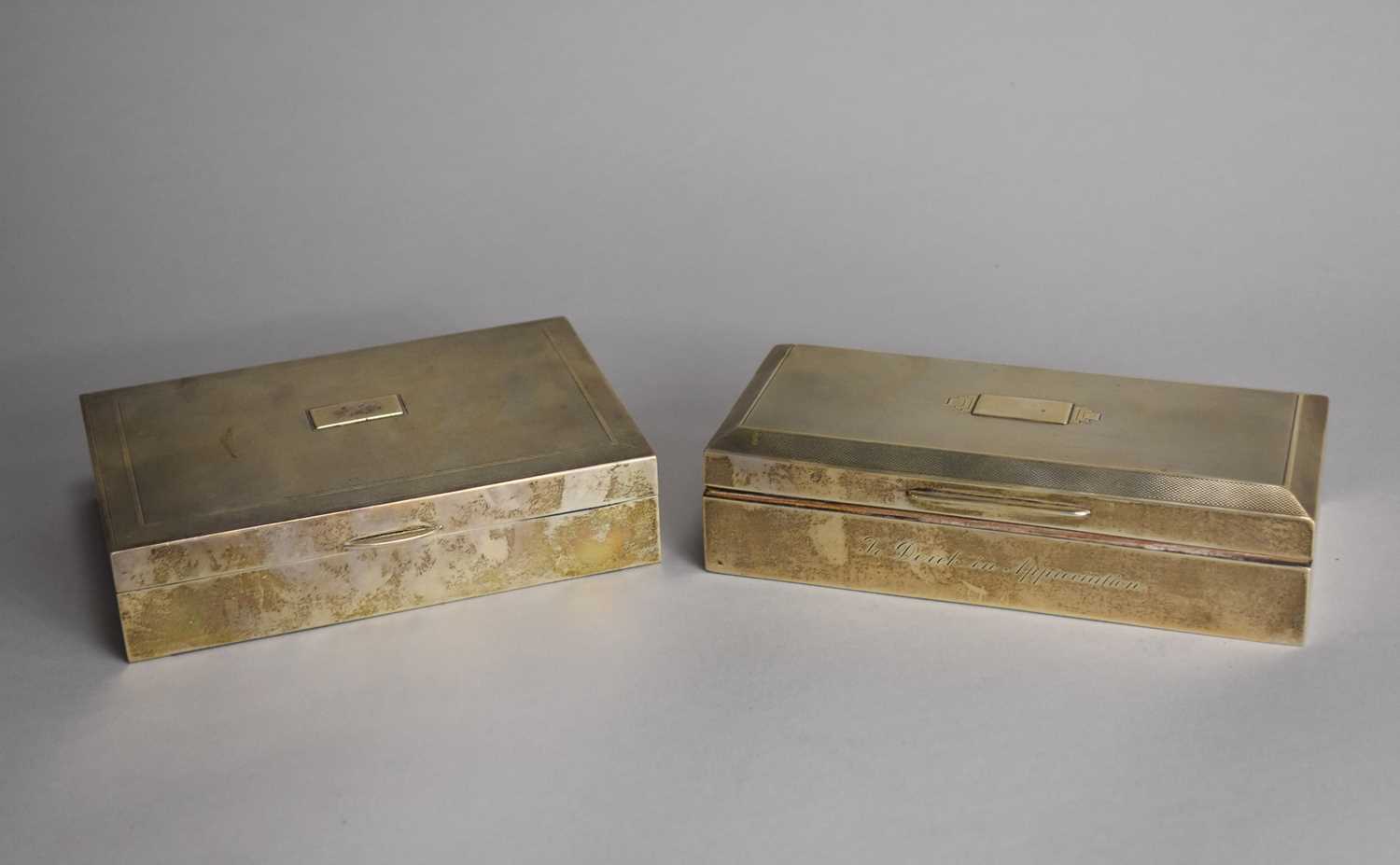 Lot 13 - Two silver mounted cigarette cases