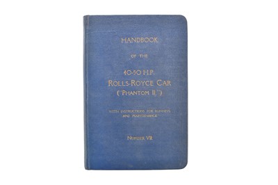 Lot 133 - ROLLS ROYCE 40/50 H.P. (Phantom II) Handbook