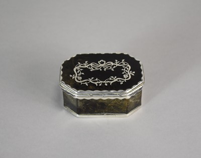 Lot 30 - A late 19th/early 20th century white metal mounted tortoiseshell box