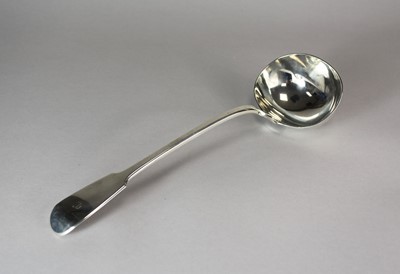 Lot 26 - An early Victorian silver Fiddle pattern ladle