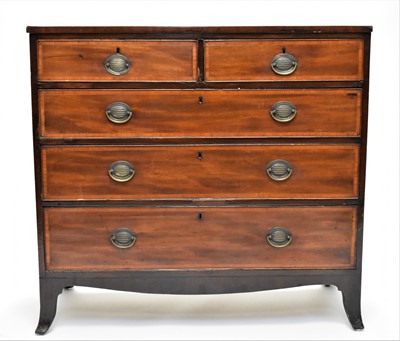 Lot 581 - An early 19th century rectangular, mahogany chest of drawers