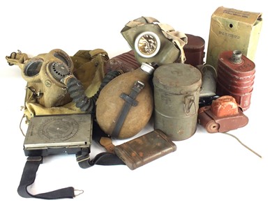 Lot 84 - German 98K rifle cleaning kit, canteen and other militaria