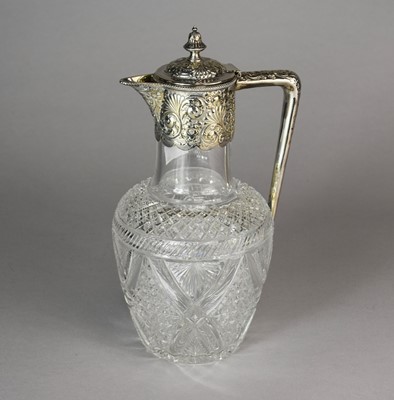 Lot 20 - A Victorian silver mounted cut glass claret jug