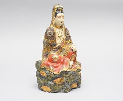 Lot 456 - A Japanese Satsuma style figure of the Bodhisattva Kannon
