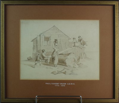 Lot 274 - Paul Sandby Munn (1773 - 1845) Children playing See-Saw