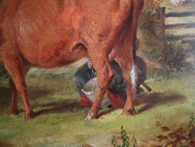 Lot 169 - Aster Richard Chilken Corbould (1812 - 1882) Milkmaid with Two Cows