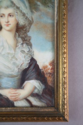 Lot 242 - After Gainsborough Dupont (c.1754-1797), Miniature Portrait of Mrs Harry Linton