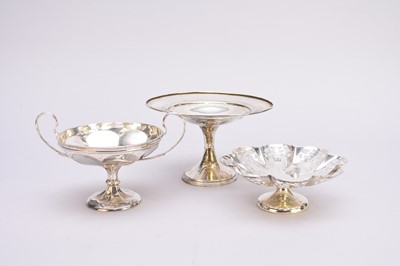 Lot 32 - Three silver pedestal bowls