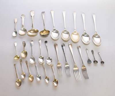 Lot 43 - A collection of miscellaneous silver flatware