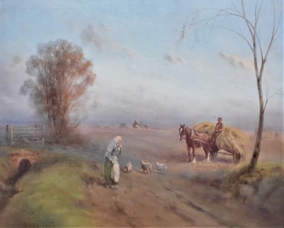 Lot 358 - Hugh B.Scott (British, 19th/20th century), rural landscape, oil, 46.5cm x 57cm