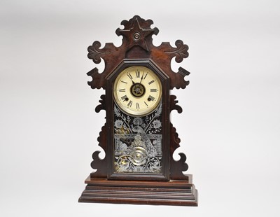 Lot 534 - An Ansonia 'Gingerbread' mantel alarm clock
