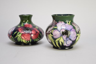 Lot 373 - Two Moorcroft Anenome Tribute Collection vases