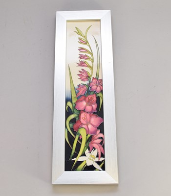 Lot 377 - Moorcroft rectangular plaque decorated with pink flowers