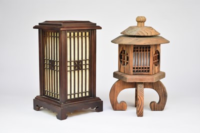 Lot 197 - Three various Korean softwood table lamps